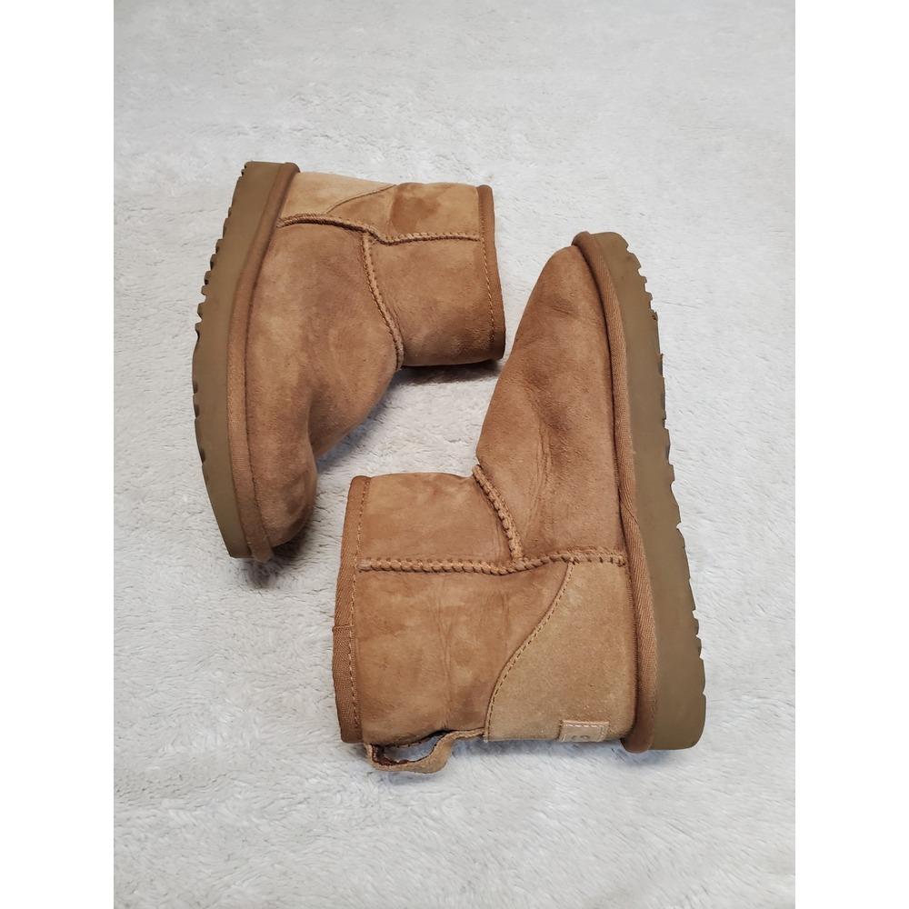 Ugg Tan Chestnut Sheepskin Classic Ultra Mini Fuzzy Casual Cozy Boot Bootie 6
